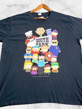 South Park T Shirt Mens 2XL Black Comedy Central Character Graphic Tee 2022 XXL